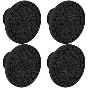Plantex Knobs for Drawer/Round Drawer Knobs/Knobs for Cabinets/Pull-Push Knobs for Kitchen/Bedroom Drawer (Pack of 4) DTK-301, Black