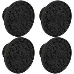 Plantex Knobs for Drawer/Round Drawer Knobs/Knobs for Cabinets/Pull-Push Knobs for Kitchen/Bedroom Drawer (Pack of 4) DTK-301, Black