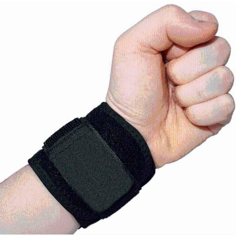 Matrica Black One Size Compression Adjustable Wrist Support Strap, Size: Free