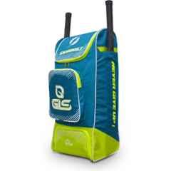 GLS Skybolt 70 Litre PU Blue & Green Duffle Wheel Cricket Kit Bag with Two Bat Pocket
