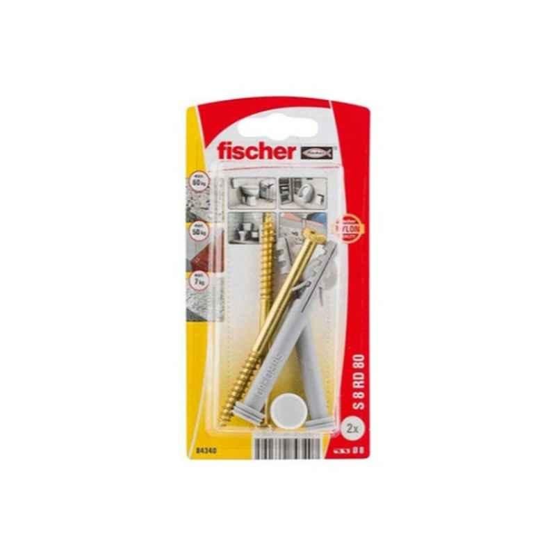 Fischer S8RD-80 Gold WC Fixing Plug, 84340 (Pack of 2)