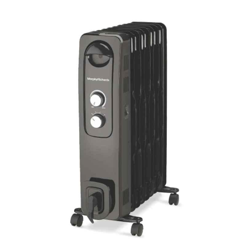 Morphy Richards 2900W 11 Fins Black Heat Wave Oil Filled Room Heater with 2 Years Warranty, 290023