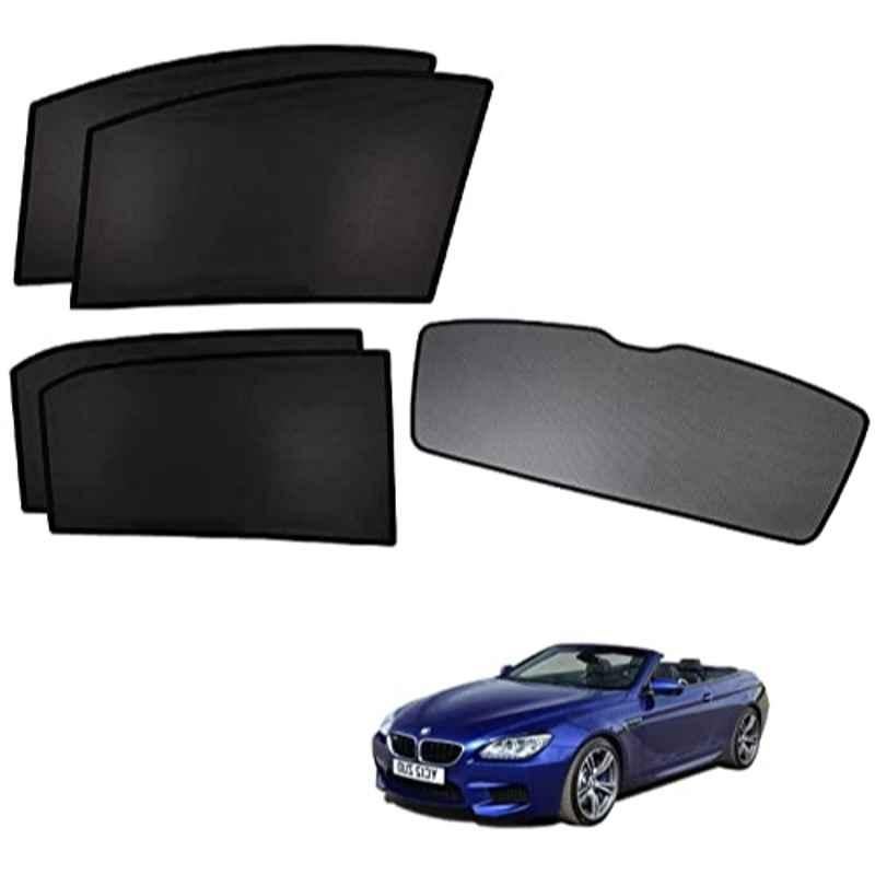 Kozdiko 5 Pcs Polyester Black Non Magnetic Window & Rear Sun Shades Set for BMW 6 Series