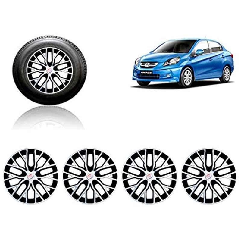 Auto Pearl 4 Pcs 14 inch ABS Silver &a; Black Press Type Fitting Car Wheel Cover Set for Honda Amaze T1-picture-40