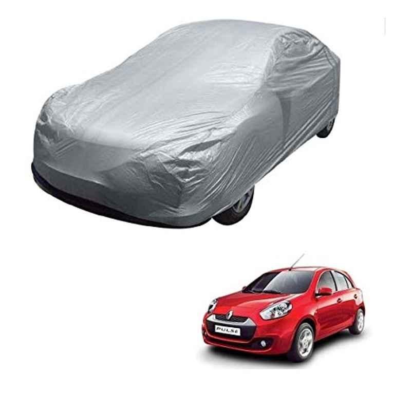 Kozdiko Silver Matty Car Body Cover with Buckle Belt for Renault Pulse, Maruti New Swift, Tata Tiago, Hyundai Grand Nios, Nissan Micra & Maruti Ignis
