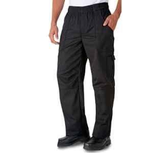 Superb Uniforms Polyester & Cotton Black Chef Cargo Trousers, SUW/B/CP009, Size: 38 inch