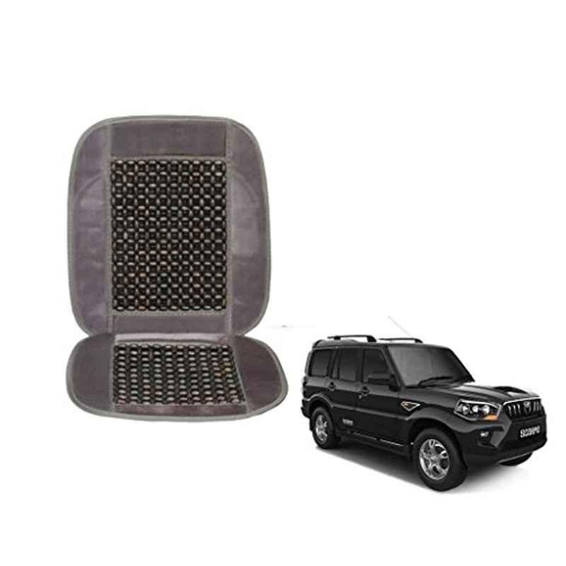 Kozdiko Wooden Beads Car Seat Cushion with Velvet Border for Mahindra Scorpio