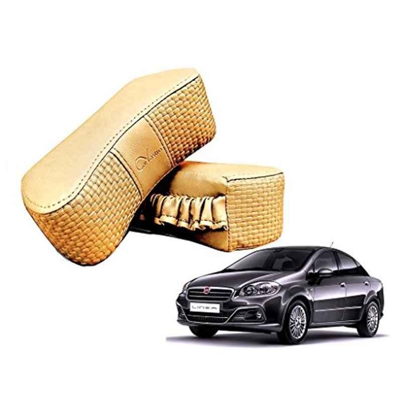 Kozdiko 2 Pcs Memory Foam Beige Luxurious Neck Rest Set for Fiat Linea, koz_42617