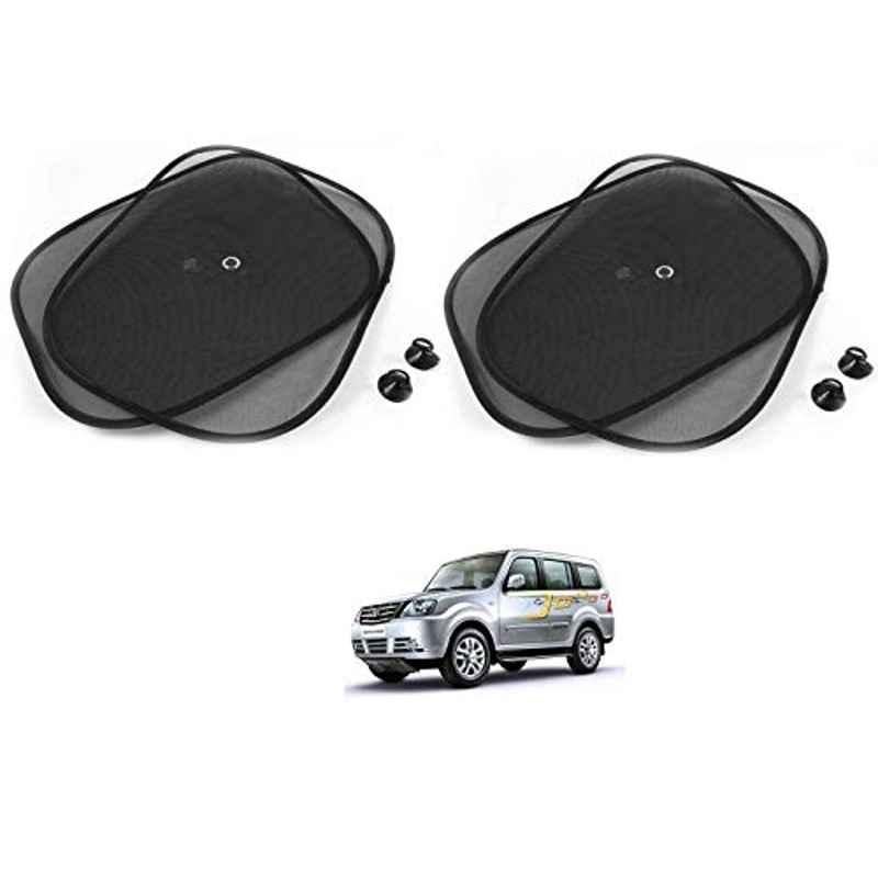 Kozdiko 4 Pcs Black Chipokoo Car Window Sunshade Curtain Set for Tata Sumo Grand, koz_79346