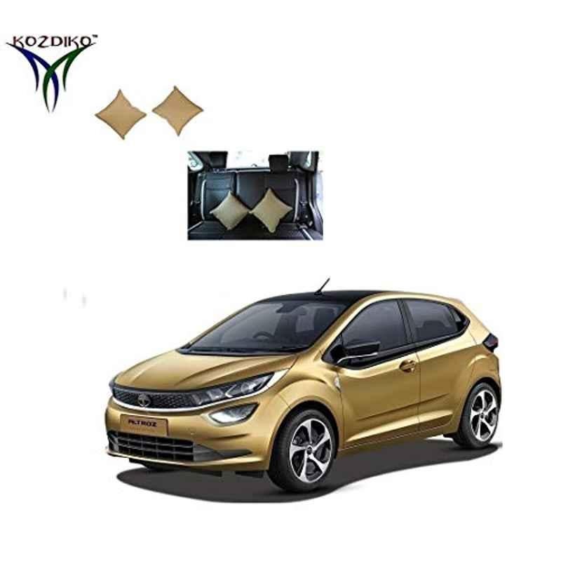 Kozdiko 2 Pcs Beige Car Seat Cushion Pillow Set for Tata Altroz