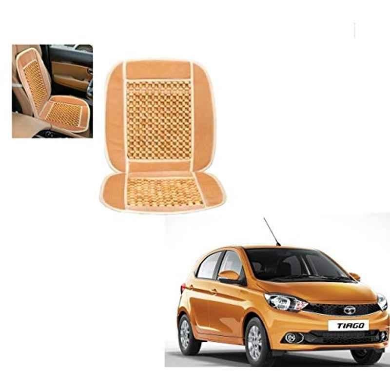 Kozdiko Wooden Bead Seat with Beige Velvet Border for Tata Tiago
