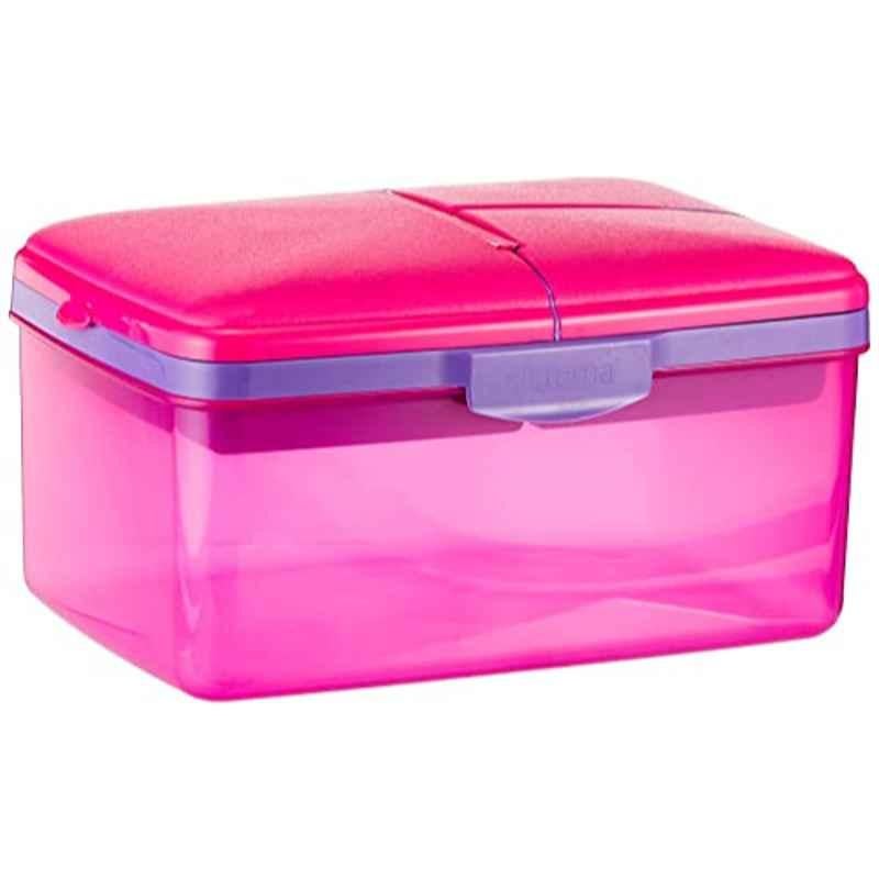 Sistema 2L Plastic Pink Slimline Quaddie Colored Box, 3970