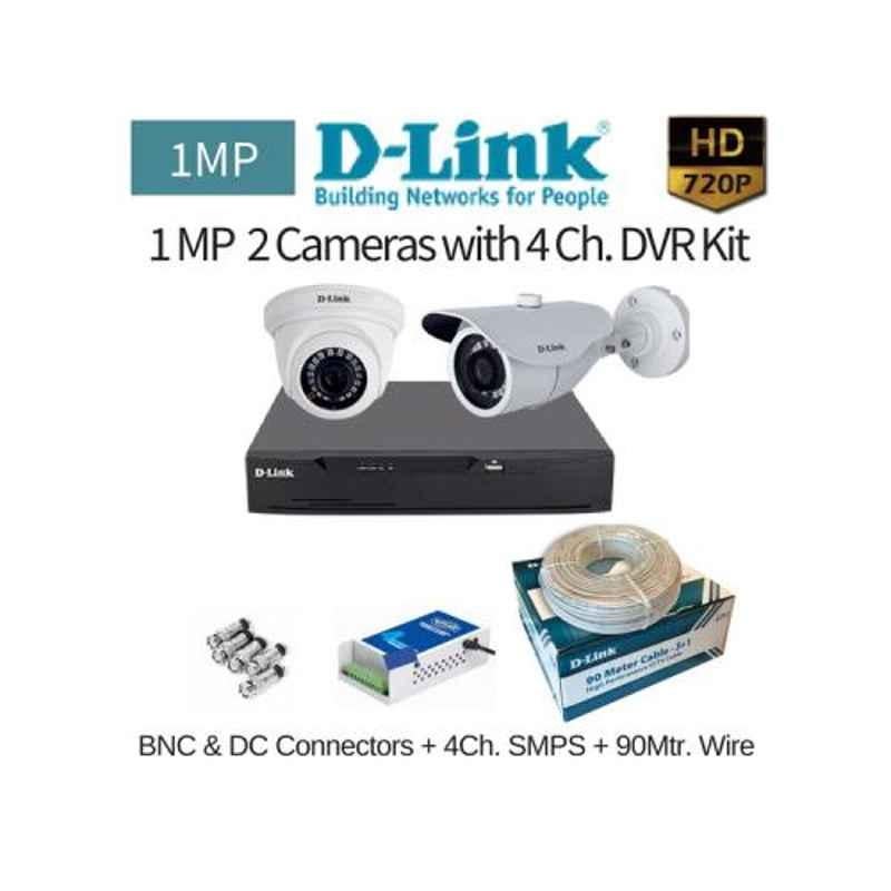 D-Link 2 Cameras 1MP with 4 Channel DVR Combo Kit