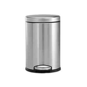 PackPro 11 Litre Stainless Steel Silver Round Pedal Dustbin with Lid for Home, Bedroom, Office & Kitchen, PEDA-11 (Pack of 4)