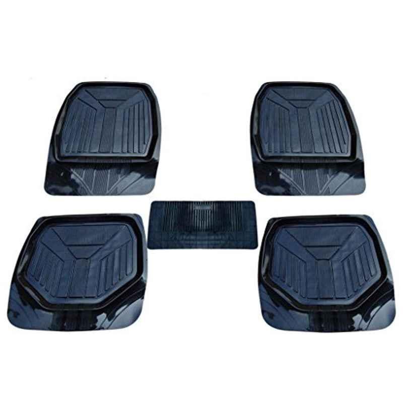 Kozdiko 5 Pcs PVC & Rubber Black 3G Car Mat Set for Opel Corsa