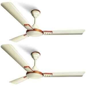 Longway Wave 50W Ivory Ultra High Speed 3 Blade Ceiling Fan, Sweep: 1200 mm (Pack of 2)