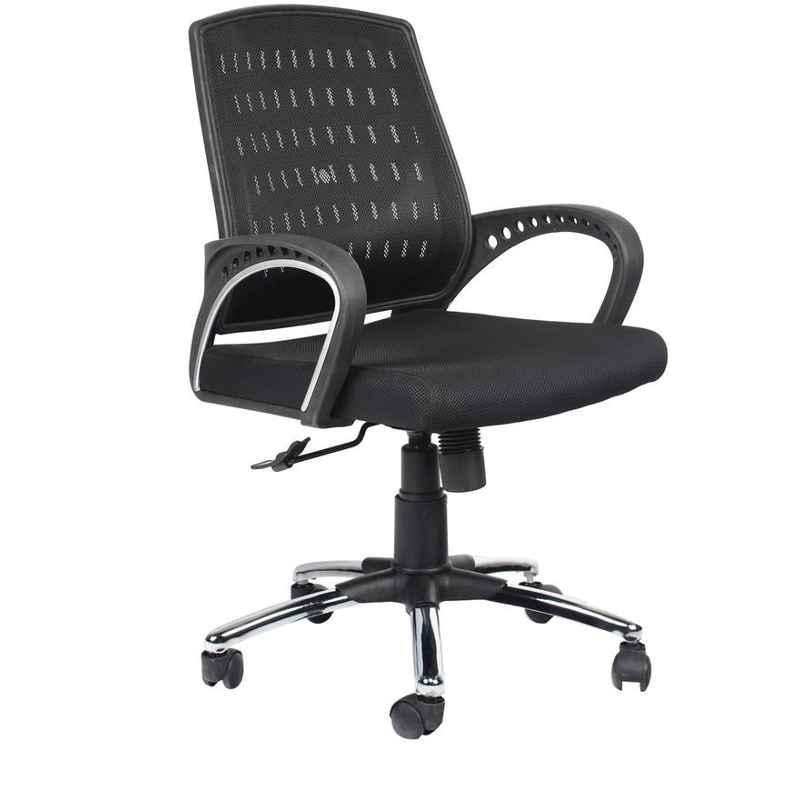 Caddy PU Black Adjustable Office Chair with Back Support, DM 95 (Pack of 2)
