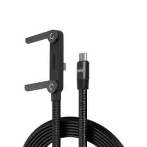 Onelife StandX 1.5m 240W Nylon Black Type C to C Fast Charging Cable with h Built-in Foldable Stand & 6 Months Warranty, OLC-32