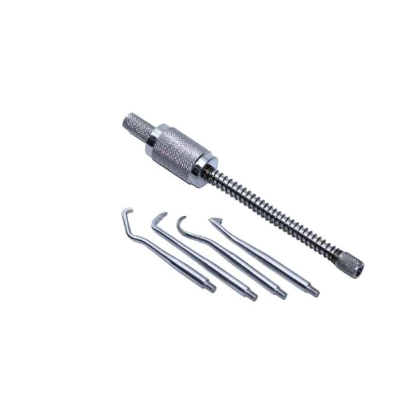 Forgesy Stainless Steel Silver Dental Crown Remover with 4 Tips, KL-21