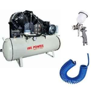 Air Power 1HP 6L Oil Free Air Compressor with Spray Gun, PU Pipe & Fittings Set, AC6L-PF021