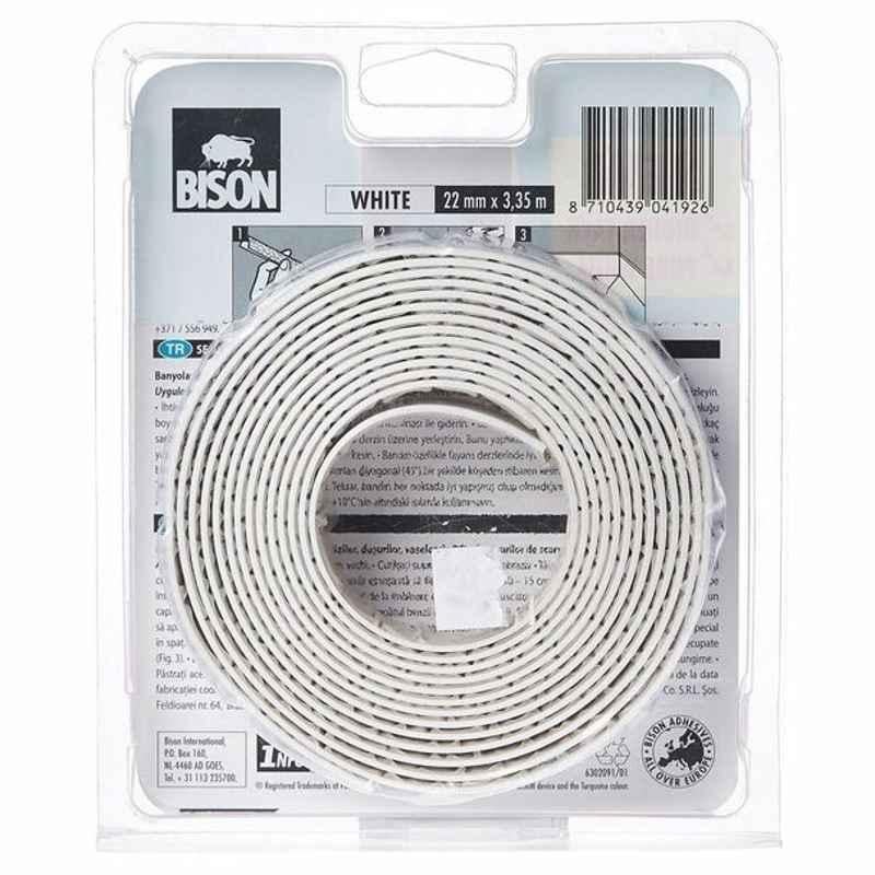 Bison Sealant Strip, 6302091, 3.35 mx22 mm, White
