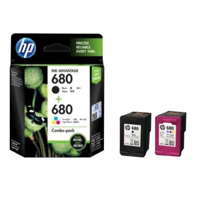HP 680 Dual Pack Black/Tri-Color Original Ink Advantage Cartridges, X4E78AA