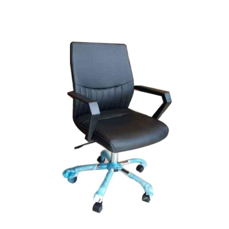 Smart Office Furniture PU Black Medium Back Office Chair, W-122-M