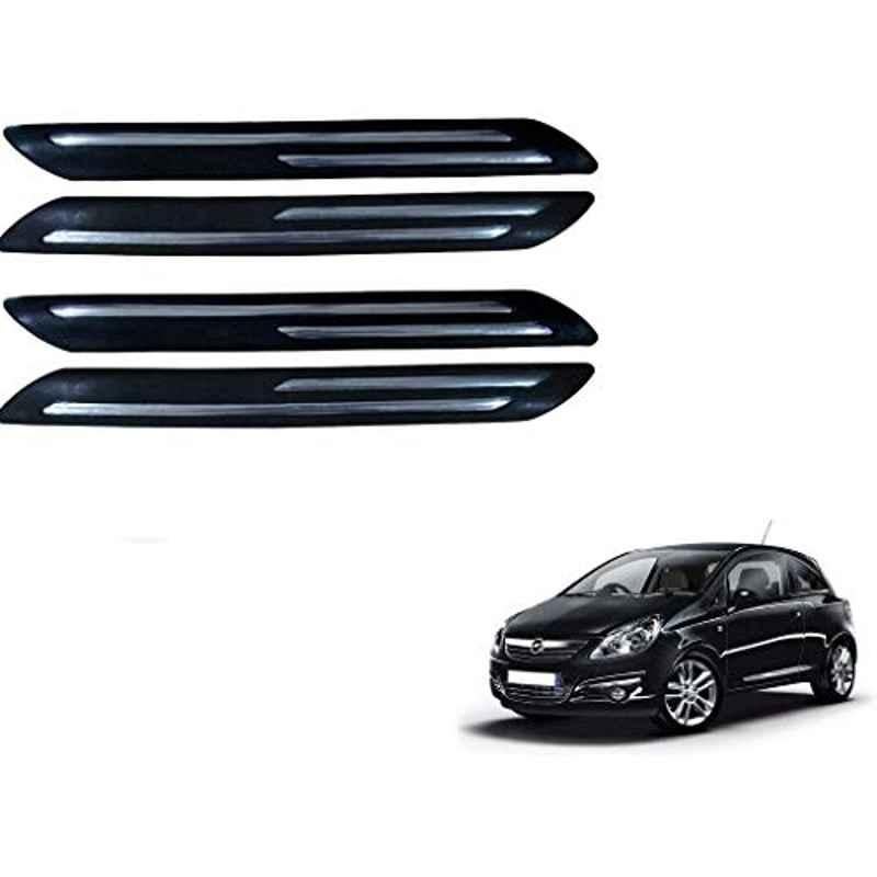 Kozdiko 4 Pcs Double Chrome Bumper Protector Black Set for Opel Corsa