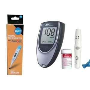 Dr Morepen BPL Accudigit DT-02 Digital Thermometer & Dr. Morepen BG 03 Gluco One Monitor Kit with 50 Pcs Test Strips Combo