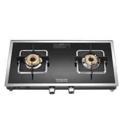 Hindware Dario 2B AI Glass Top Cooktop with 2 Brass Burner & Automatic Ignition, CT 100259