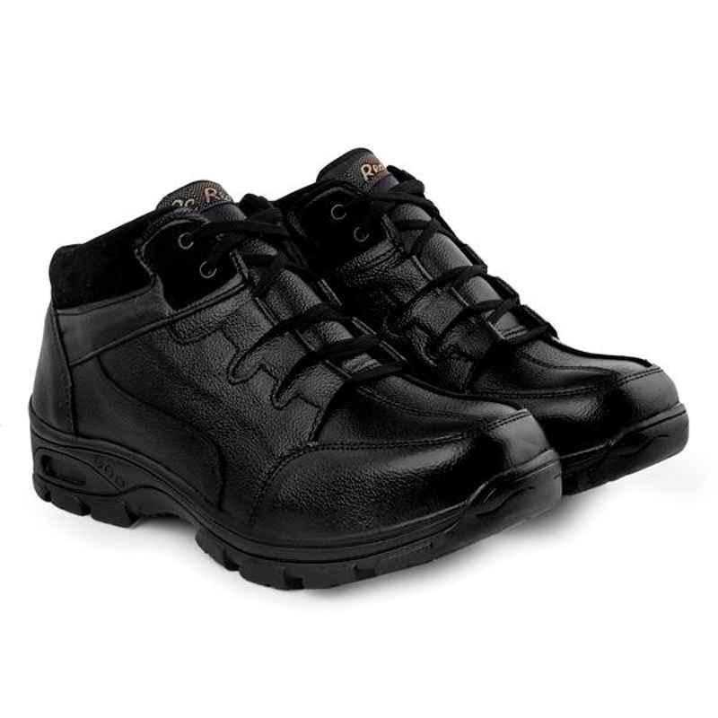 Red Can SGE1173BK Genuine Leather Steel Toe Black Corporate Casual Safety Shoe, Size: 10