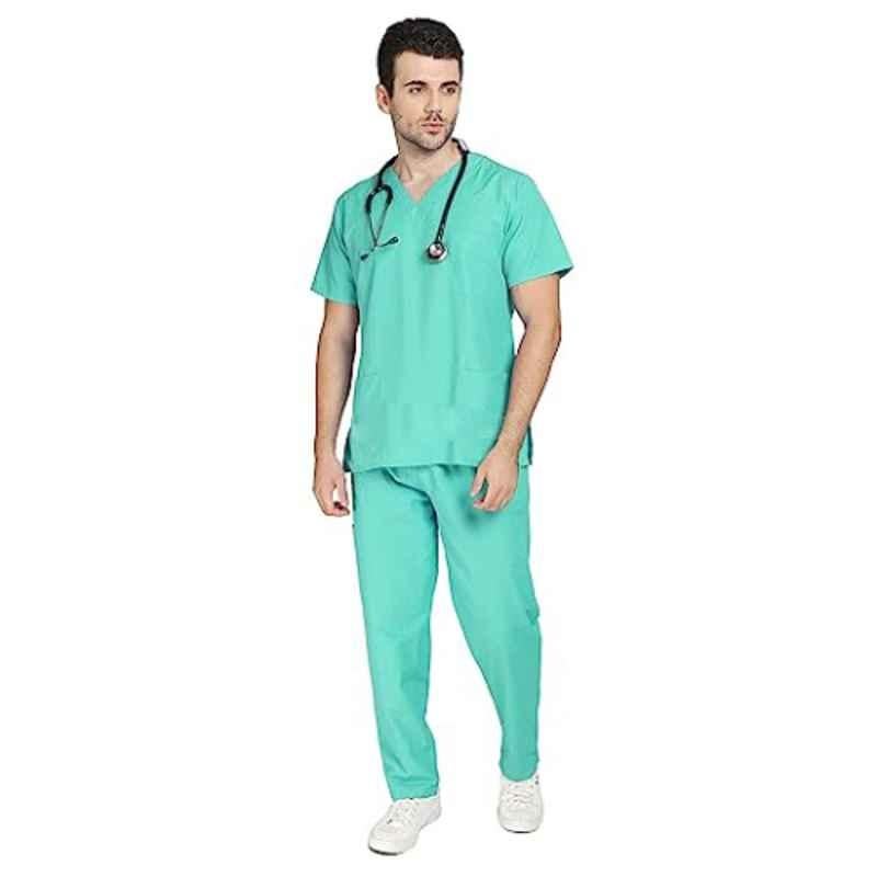 Buy FRENCH TERRAIN UNISEX V-NECK POLYESTER VISCOSE SCRUB SUIT, TOP AND  BOTTOM, SIZE 38 - M, COLOR SKY BLUE. Online at Best Prices in India -  JioMart.