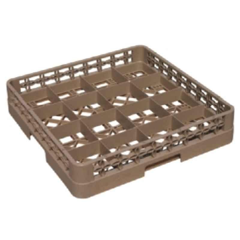 Baiyun 50x50x10cm Brown 16-Compartment Glass Rack, AF11003