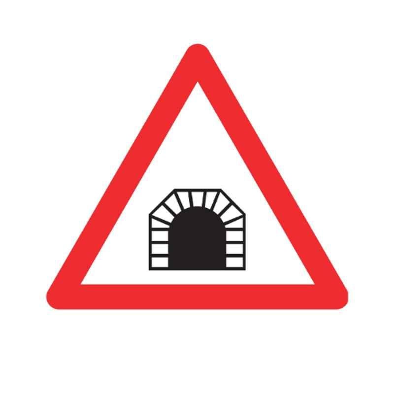 Ladwa 600mm Aluminium Red & White Triangle Tunnel Ahead Cautionary Retro Reflective Road Signage, LSI-CSB-600mm-TAC