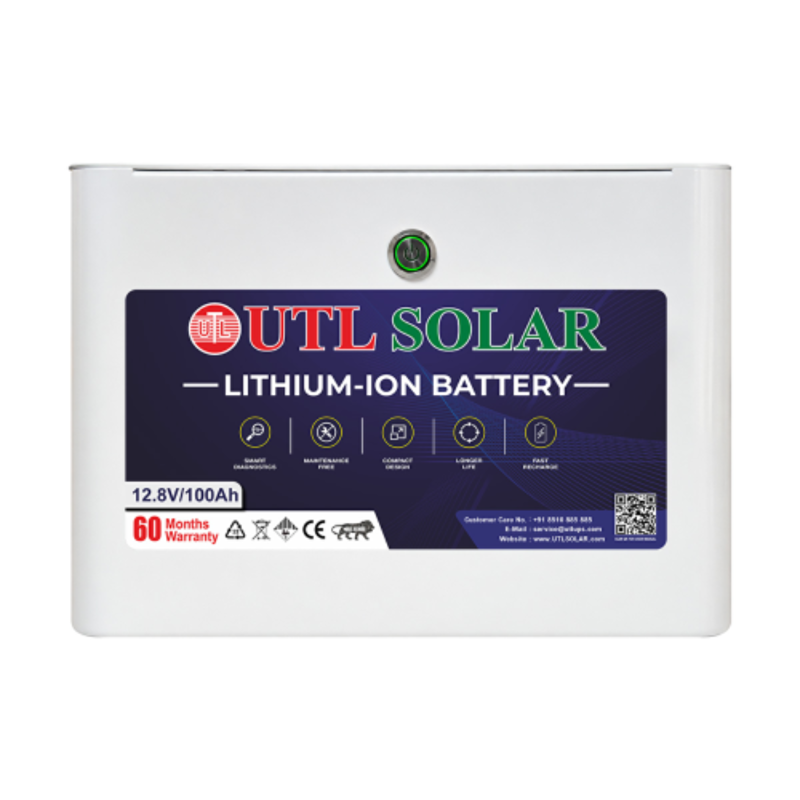 UTL 12.8V 100Ah Black Lithium-ion Solar Inverter Battery with 60 Months Warranty, ULIBES-12.8V100AH-LP100-WM