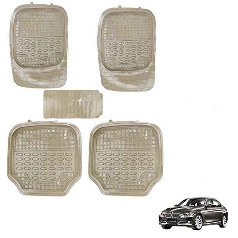Kozdiko 5 Pcs 4G Beige Rubber & PVC Heavy Car Foot Mat Set for BMW 3 Series, koz_81133
