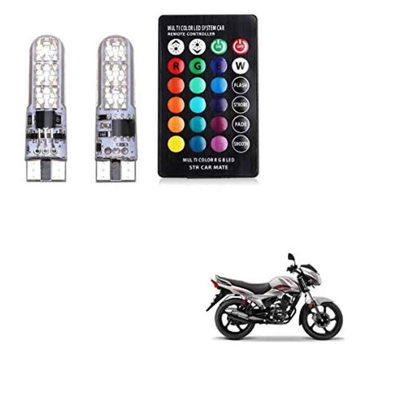 Kozdiko 2 Pcs T10 LED RGB Bike Interior Fancy/Parking Remote Control Light Set for TVS Untitled-1 Victor