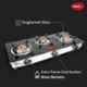 Pigeon Ayush 3 Burners High Powered Black Glass Top Gas Stove
