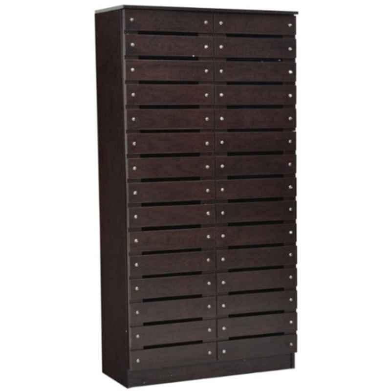 180x80x30cm 2 Door Wooden Brown Shoe Rack Storage Cabinet