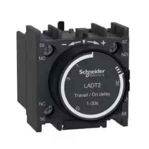 Schneider Electric 1NO+1NC Dark Grey TeSys Time Delay Auxiliary Contact Block, LADT2