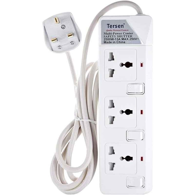Tersen 13A 3 Sockets Extension Board with 5m Wire 913-5M