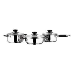 Vinod 3 Pcs Stainless Steel Induction Friendly Master Chef Cookware Set, MCC3 (Pack of 5)