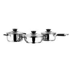 Vinod 3 Pcs Stainless Steel Induction Friendly Master Chef Cookware Set, MCC3 (Pack of 5)