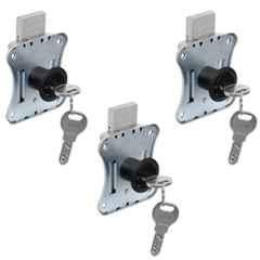 Plantex 20mm Brass Black Drawer Lock for Multipurpose Cupboard with Key for Home/Office (Pack of 3)