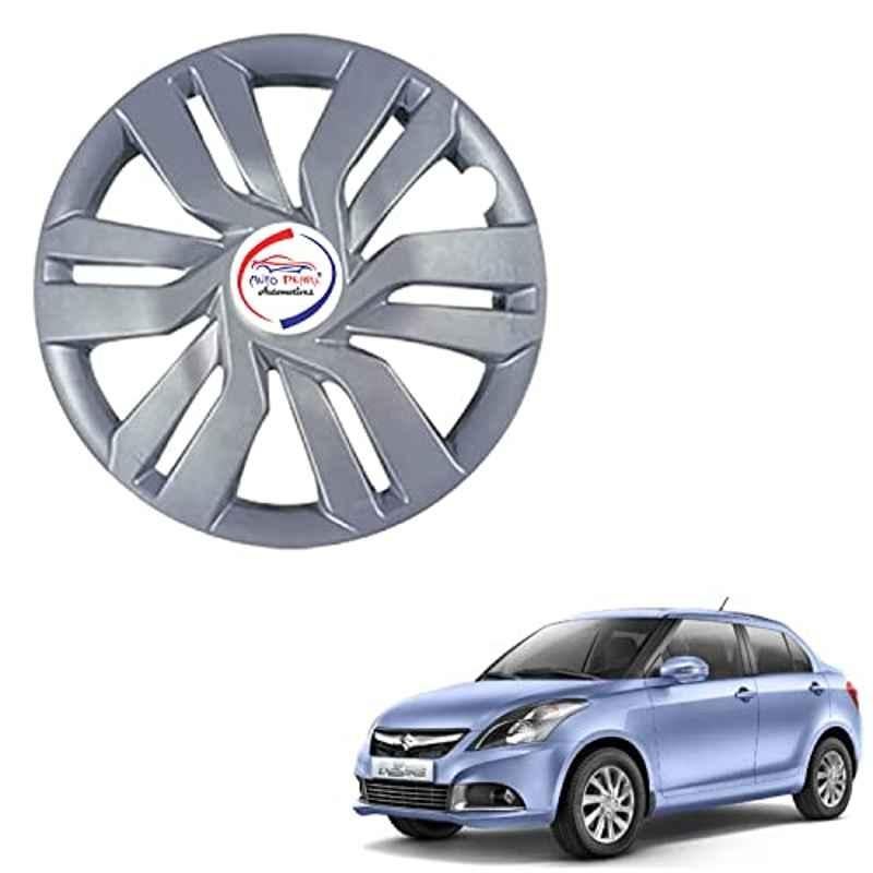Auto Pearl 4 Pcs 14 inch ABS Press Type Hubcap Wheel Cover Set with Retention Ring for Maruti Suzuki Dzire Type 2 SLVR30