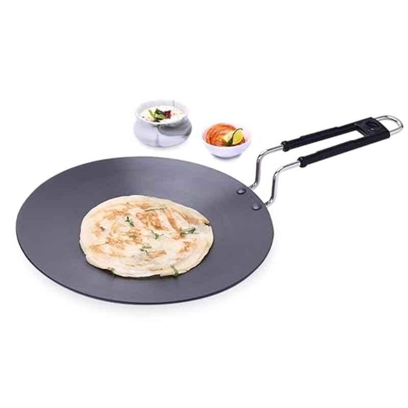 Wonderchef Taurus 25cm Black Hard Anodized Roti Tawa with Stainless Steel Handle & 1 Year Warranty, 63154824