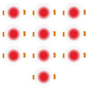 Fybros Zeno 3W Polycarbonate Red Round LED Down Light for Bedroom & Living Room, FLS5842J (Pack of 10)