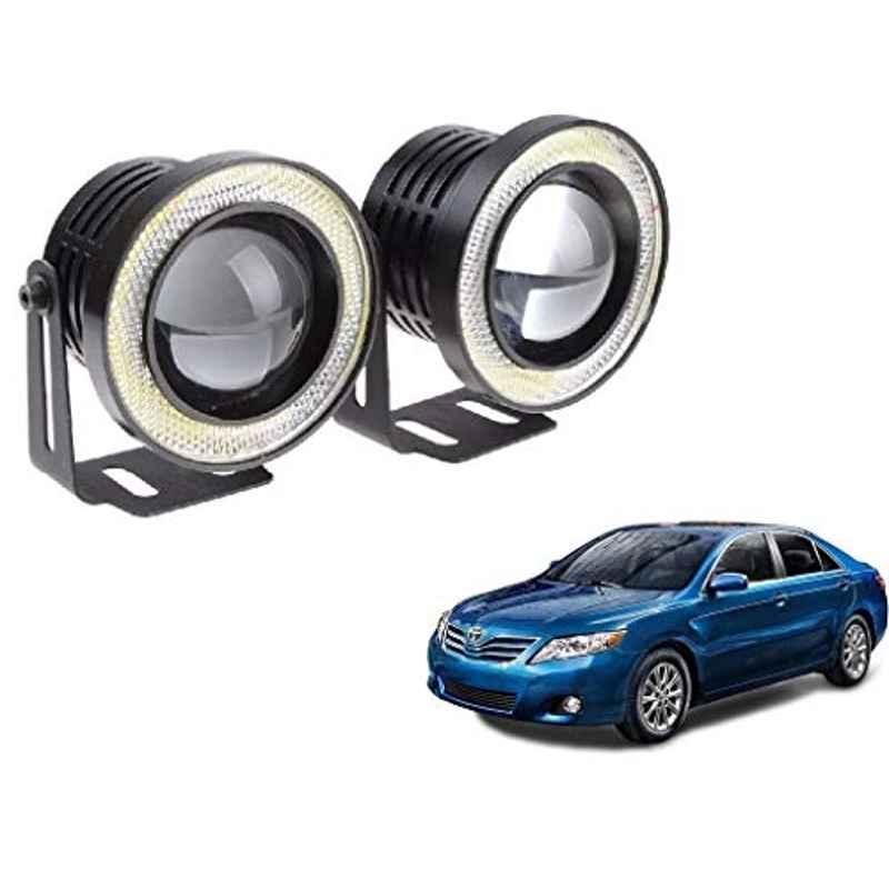 Kozdiko 2 Pcs 15W 3.5 inch High Power White LED Projector COB Fog Light Set with White Angel Eye Ring for Toyota Camry, koz_72670
