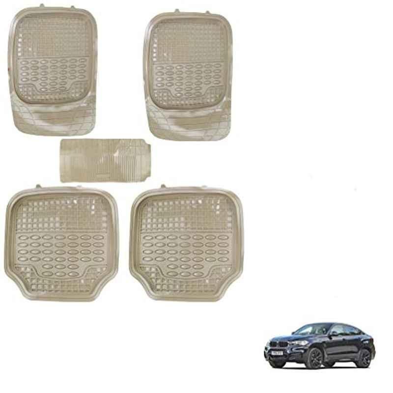 Kozdiko 5 Pcs 4G Beige Rubber & PVC Heavy Car Foot Mat Set for BMW X6, koz_80790