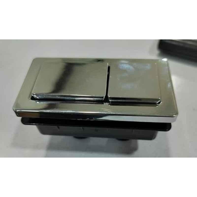 Plantex Flush Push Button/80mm Square Dual Push Button for Flush Tank/Water-Saving Technology Chrome